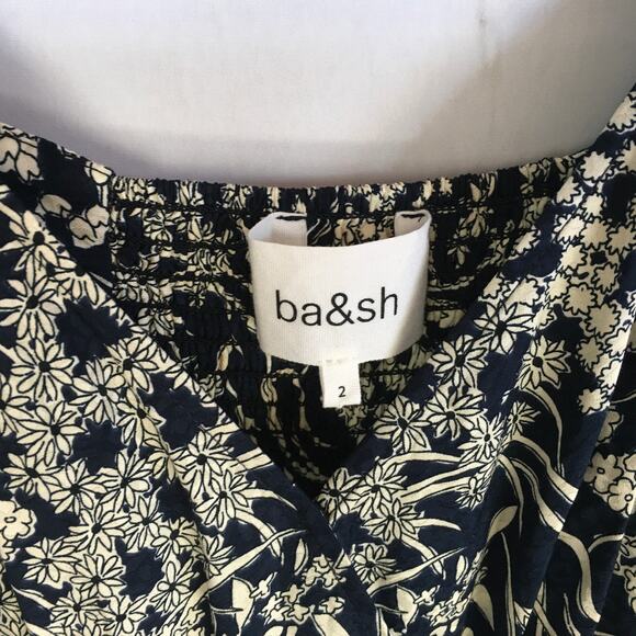 Ba&sh Macha Floral Midi Wrap Dress In Marine - Picture 7 of 13